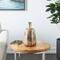 Bronze & Cream Foiled Metal Vase with Blue Accents